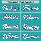 Custom Aqua Personalized Shoulder Cut Two-Tone Authentic Football Jersey