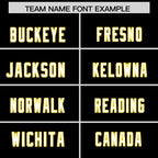 Custom Black Gold Raglan Sleeves Personalized Pattern Authentic Football Jersey