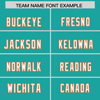 Custom Aqua Orange Raglan Sleeves Personalized Pattern Authentic Football Jersey