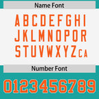 Custom Aqua Orange Raglan Sleeves Personalized Pattern Authentic Football Jersey