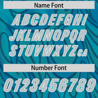 Custom Aqua Personalized Printed Graffiti Pattern Design Authentic Football Jersey