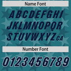 Custom Aqua Navy Personalized All Star Graffiti Pattern Authentic Football Jersey