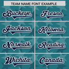 Custom Aqua Navy Personalized All Star Graffiti Pattern Authentic Football Jersey
