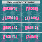 Custom Aqua Pink Personalized All Star Graffiti Pattern Authentic Football Jersey
