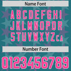 Custom Aqua Pink Personalized All Star Graffiti Pattern Authentic Football Jersey