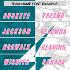 Custom Aqua White Split Personalized Lightning Pattern Football Jersey