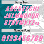 Custom Aqua White Split Personalized Lightning Pattern Football Jersey