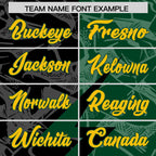 Custom Black Green Split Personalized Lightning Pattern Football Jersey