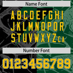 Custom Black Green Split Personalized Lightning Pattern Football Jersey