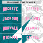 Custom Aqua White Split Personalized Lightning Pattern Football Jersey