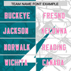 Custom Aqua White Split Personalized Lightning Pattern Football Jersey