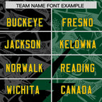 Custom Black Green Split Personalized Lightning Pattern Football Jersey