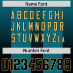 Custom Aqua Black Vertical Width Stripe Gradient Fashion Personalized Team Football Jersey