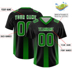 Custom Black Kelly Green Vertical Width Stripe Gradient Fashion Personalized Team Football Jersey