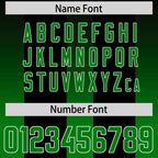 Custom Black Kelly Green Vertical Width Stripe Gradient Fashion Personalized Team Football Jersey