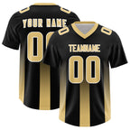 Custom Black Khaki Vertical Width Stripe Gradient Fashion Personalized Team Football Jersey