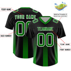 Custom Black Kelly Green Vertical Width Stripe Gradient Fashion Personalized Team Football Jersey