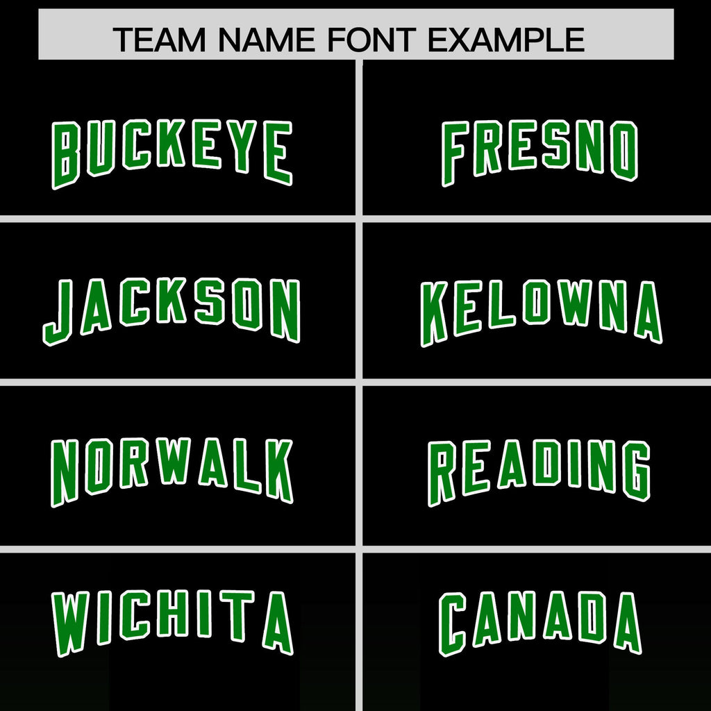 Custom Black Kelly Green Vertical Width Stripe Gradient Fashion Personalized Team Football Jersey