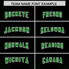 Custom Black Kelly Green Vertical Width Stripe Gradient Fashion Personalized Team Football Jersey