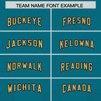 Custom Aqua Black Vertical Width Stripe Gradient Fashion Personalized Team Football Jersey