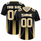Custom Black Khaki Vertical Width Stripe Gradient Fashion Personalized Team Football Jersey