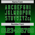 Custom Black Kelly Green Vertical Width Stripe Gradient Fashion Personalized Team Football Jersey