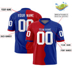 Custom Royal Red Split Fashion Mesh Authentic Football Jersey