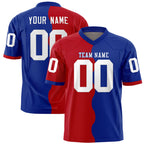 Custom Royal Red Split Fashion Mesh Authentic Football Jersey