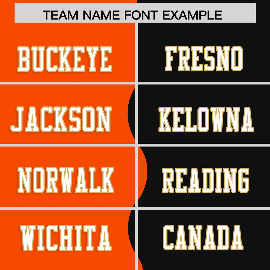 Custom Black Orange Split Fashion Mesh Authentic Football Jersey