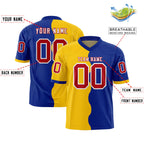 Custom Royal Gold Split Fashion Mesh Authentic Football Jersey