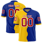 Custom Royal Gold Split Fashion Mesh Authentic Football Jersey