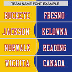 Custom Royal Gold Split Fashion Mesh Authentic Football Jersey