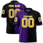 Custom Black Purple Split Fashion Mesh Authentic Football Jersey