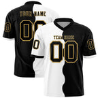 Custom Black White Split Fashion Mesh Authentic Football Jersey