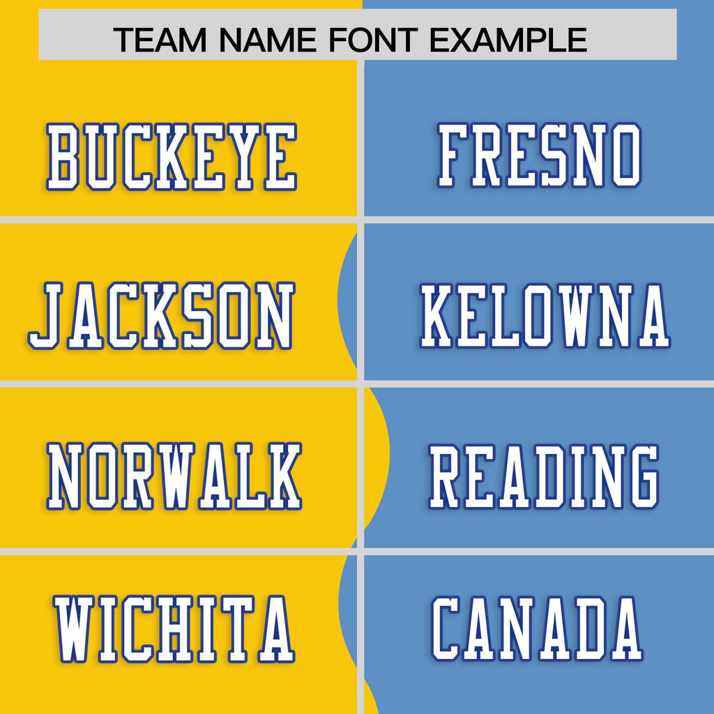 Custom Light Blue Gold Split Fashion Mesh Authentic Football Jersey