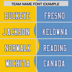 Custom Light Blue Gold Split Fashion Mesh Authentic Football Jersey