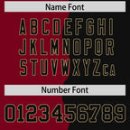 Custom Black Crimson Split Fashion Mesh Authentic Football Jersey