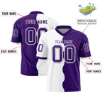 Custom Purple White Split Fashion Mesh Authentic Football Jersey