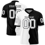 Custom Black White Split Fashion Mesh Authentic Football Jersey