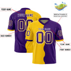Custom Purple Gold Split Fashion Mesh Authentic Football Jersey