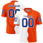 Custom Orange White Split Fashion Mesh Authentic Football Jersey