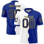 Custom Royal White Split Fashion Mesh Authentic Football Jersey