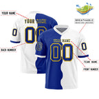 Custom White Royal Split Fashion Mesh Authentic Football Jersey