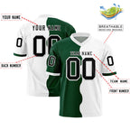 Custom White Green Split Fashion Mesh Authentic Football Jersey