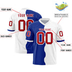 Custom White Royal Split Fashion Mesh Authentic Football Jersey