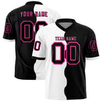 Custom Black White Split Fashion Mesh Authentic Football Jersey