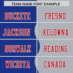 Custom Gray Royal Split Fashion Mesh Authentic Football Jersey