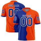 Custom Orange Royal Split Fashion Mesh Authentic Football Jersey