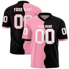 Custom Black Light Pink Split Fashion Mesh Authentic Football Jersey