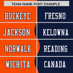 Custom Navy Orange Split Fashion Mesh Authentic Football Jersey